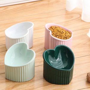 Pet Ceramic Bowl With Inclined Mouth Practical Durable Daily Indoor Pet Products