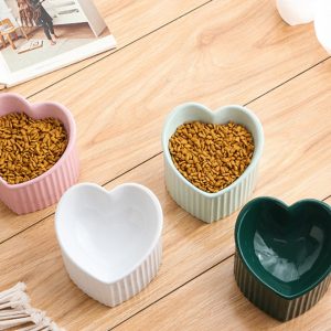 Pet Ceramic Bowl With Inclined Mouth Practical Durable Daily Indoor Pet Products