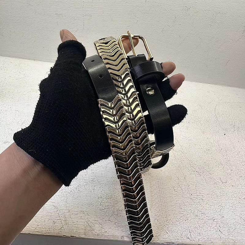 Personalized Metal And Genuine Leather Belt Versatile For Women - الصورة 4