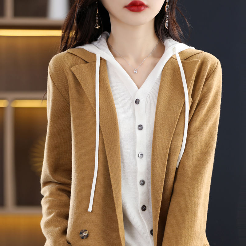 Womens Casual Loose-fitting Solid-color Knit Cardigan - Image 4