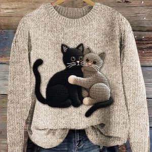 A Stylish High-end Pullover With A Relaxed Fit A Crew Neck, And Trendy Long Sleeves