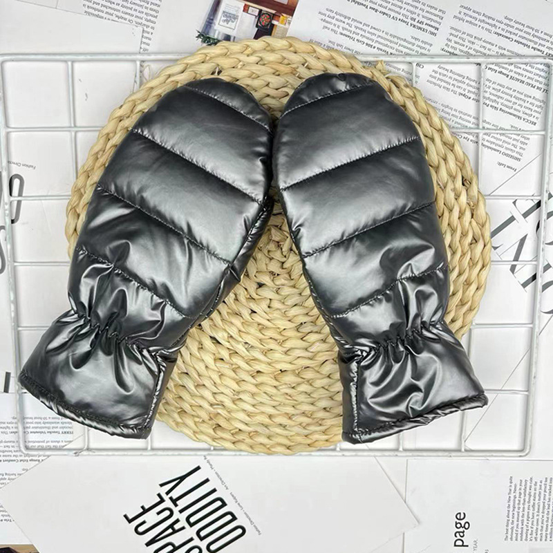 Thickened Womens Down And Cotton Thermal Gloves - الصورة 6