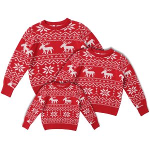 Women's Christmas Round Neck Loose Long Sleeves Sweater