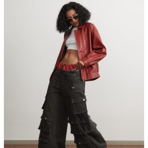 Leather Jacket Men And Women Special-interest Fashion Brand Sweet Cool Hot Girl Cropped Leather Coat