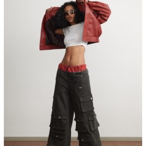 Leather Jacket Men And Women Special-interest Fashion Brand Sweet Cool Hot Girl Cropped Leather Coat