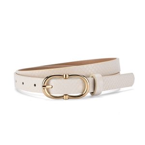 Simple And Versatile Snake Print Leather Belt For Women