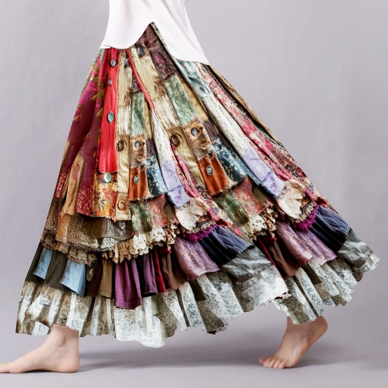 Spring Summer Amazon 3D Digital Print Midi Skirt - الصورة 2