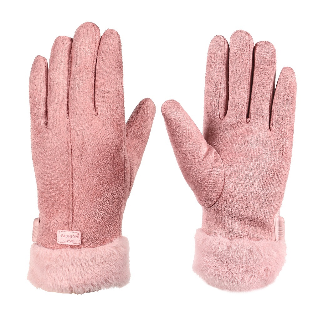 Winter Women's USB Heating Waterproof Suede Finger Gloves - Image 5