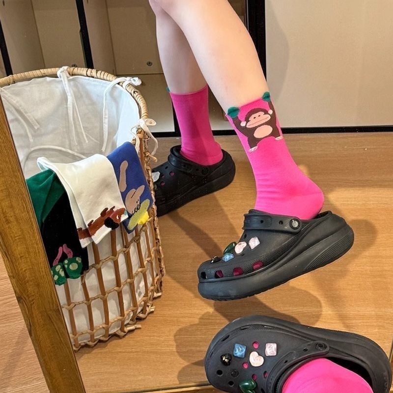 Trendy Illustrated Spring Socks For Women - الصورة 4