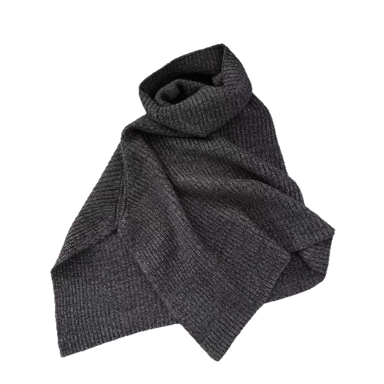 Stylish Versatile Dark Gray Knitted Neck Warmer - Image 5