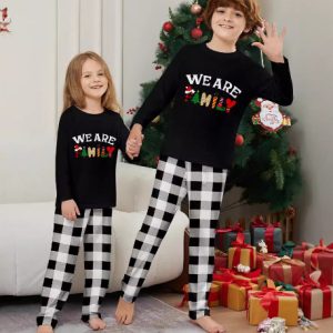 Long Sleeve Trousers Letter Printing Plaid Home Wear