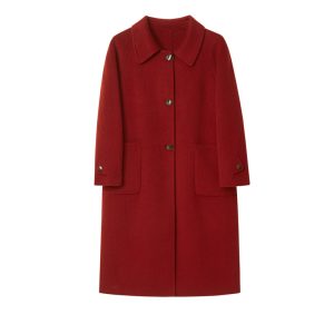 Stylish Double-Faced Wool Coat For Elegant Outerwear For Mature Women And Moms