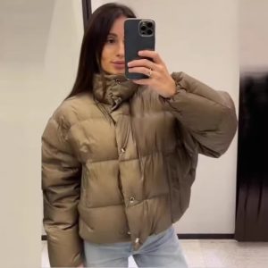 Womens Stylish Versatile And Warm High-neck Cotton Coat