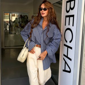 Pure Cotton Vintage Plaid Cardigan Top