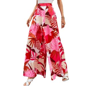 Bohemian-style High-waisted Womens Beach Pants For Summer