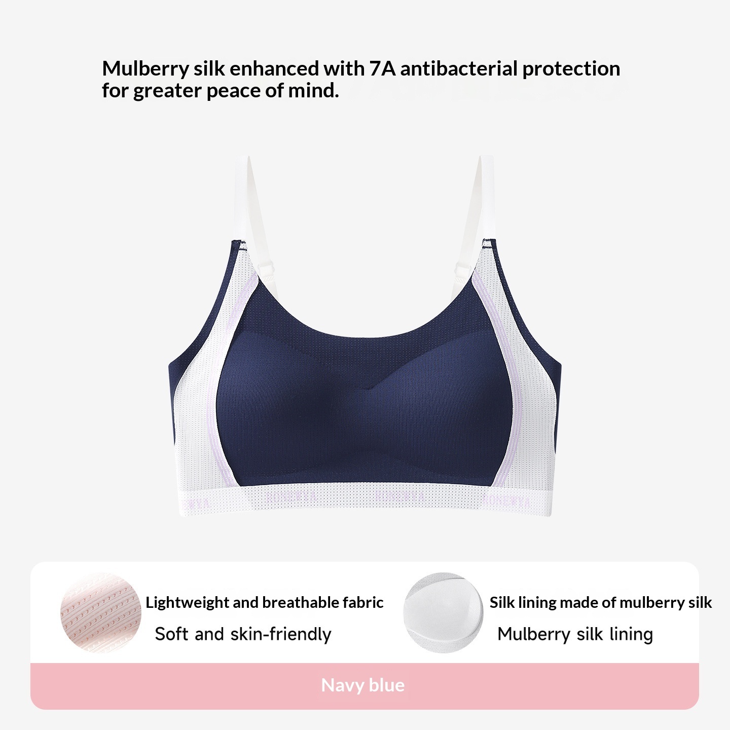 Bra For Developing Girls Wireless Thin Breathable Semi Fitted Sports Vest - Image 5