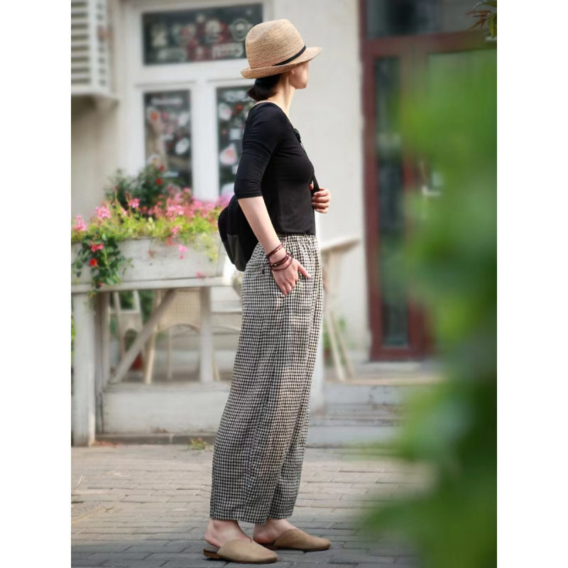 Womens Casual Loose Cotton-linen Pants - Image 4