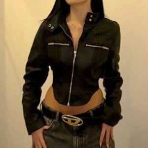 New Stand-up Collar Slim Fit Short Zipper Jacket