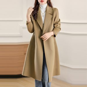 Women's Versatile Waist-cinching Figure-flattering Wool Coat