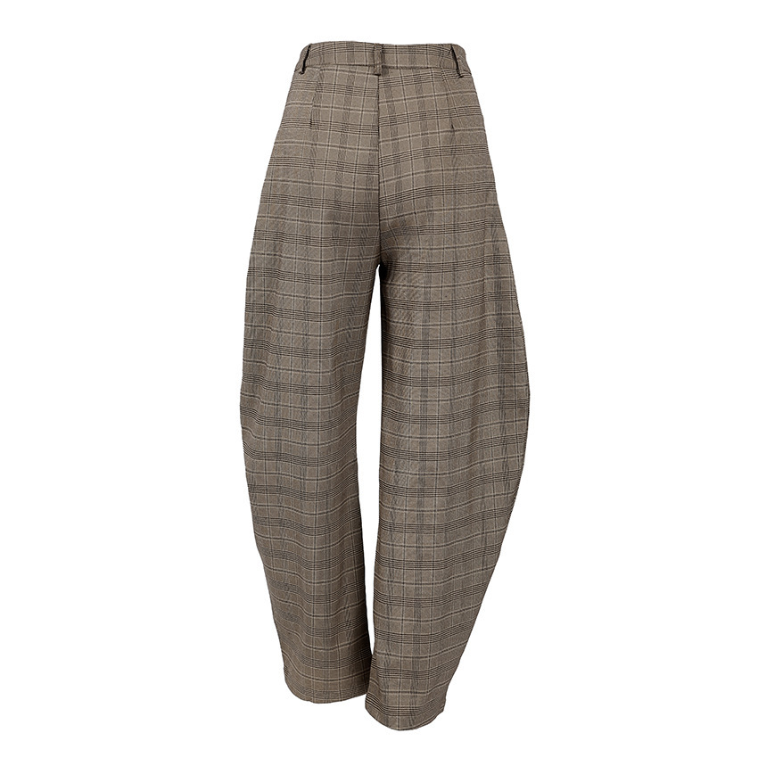 Casual High-waisted Plaid Kick-flare Pants - الصورة 5