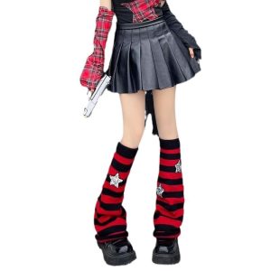 Wind Striped Knitted Leg Warmers For Women Socks To Pair With Snow Boots