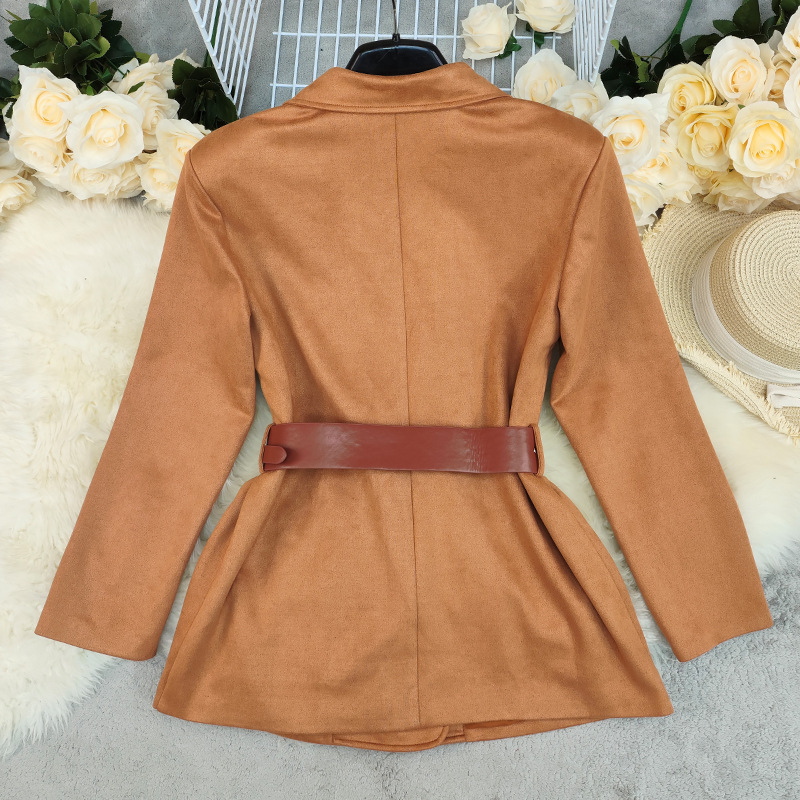 Women's Fashion Temperament Deerskin Velvet Small Suit Jacket - Image 3
