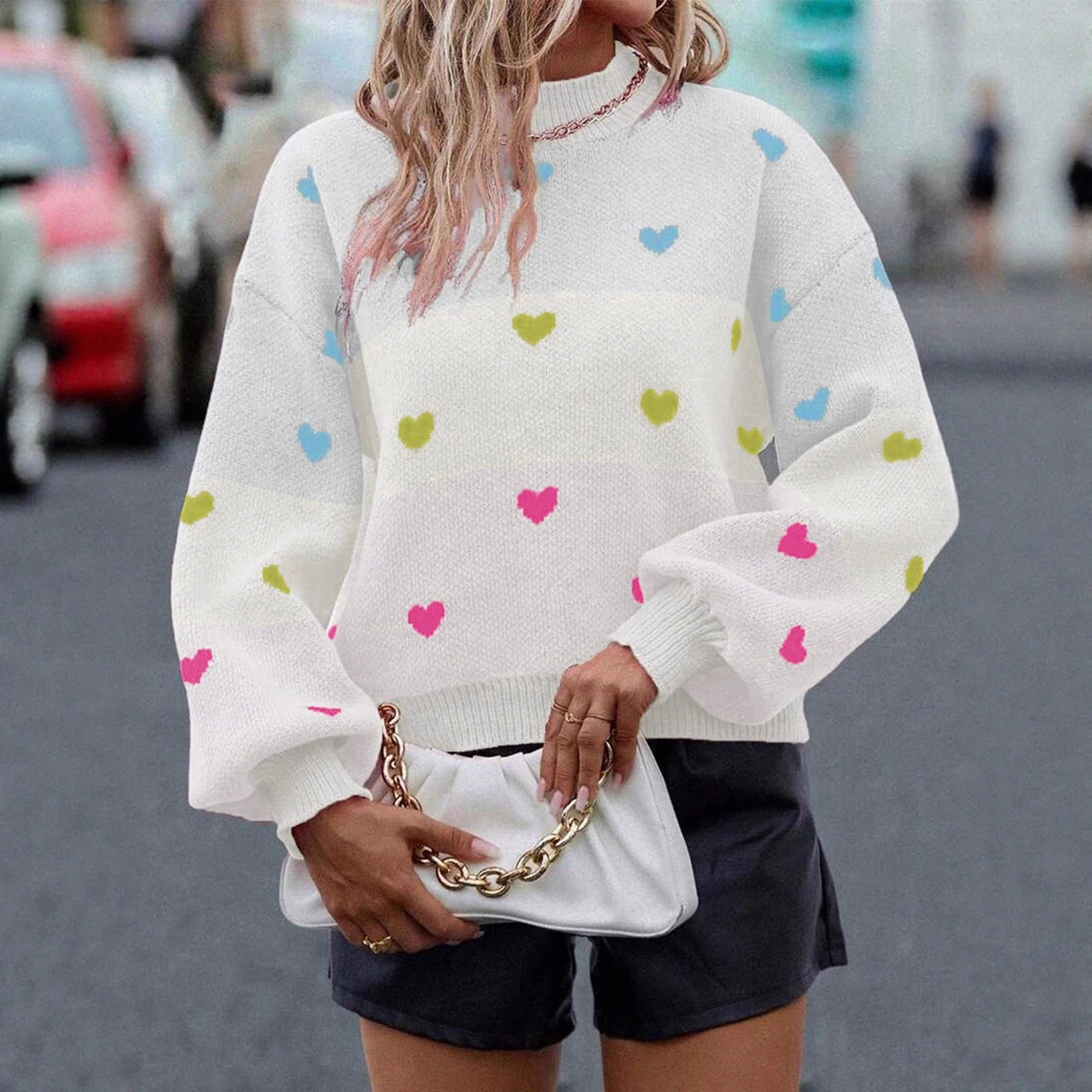 Relaxed-fit Long-sleeve Turtleneck Knit Casual Pullover Sweater - Image 2