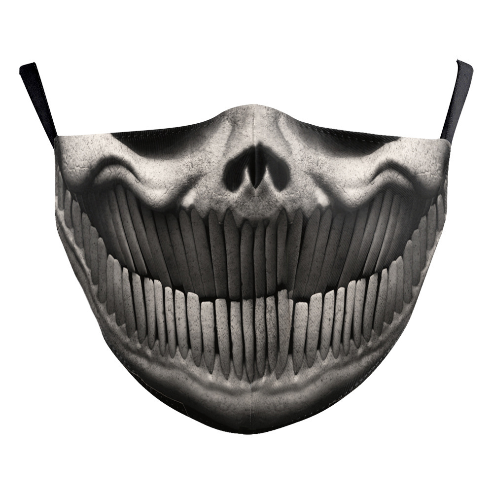 Digital Printing Halloween Funny Face Skull Double-layer Mask - Image 6