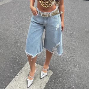 Slim Stylish Niche Relaxed-fit Capri Denim Jeans