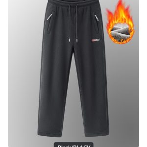 Men New AutumnWinter Fleece Lined Padded Norwegian Style Thermal Pants In American And European Sizes