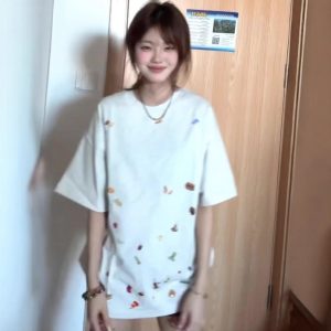 Womens Relaxed Western-style Short-sleeve Top