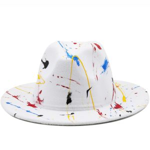 New Unisex Artists Fedora With Colorful Graffiti Paint