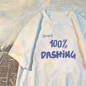 Womens Short-sleeve Top With Letter Print