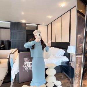 Mother-daughter Dresses Fall Outfits Family-of-three Sets