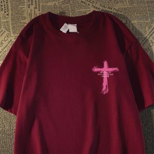 Womens Loose-fitting Short-sleeve Top With A Round Neck And Floral Print