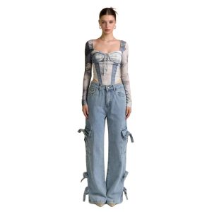 Mid-rise Versatile Womens Jeans In Light Blue