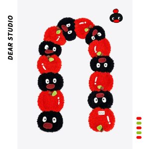 Hand-knitted Coral Fleece Snowman Scarf For Women