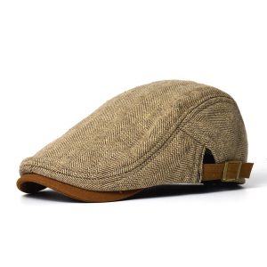 Mens Fleece-Lined Beret For Fall And Winter Warm And Cozy