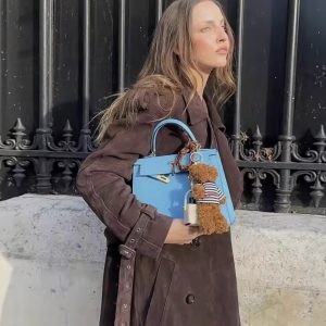 Womens Fashion Casual Mid Length Trench Coat Chic And Relaxed Fit Wool Outerwear