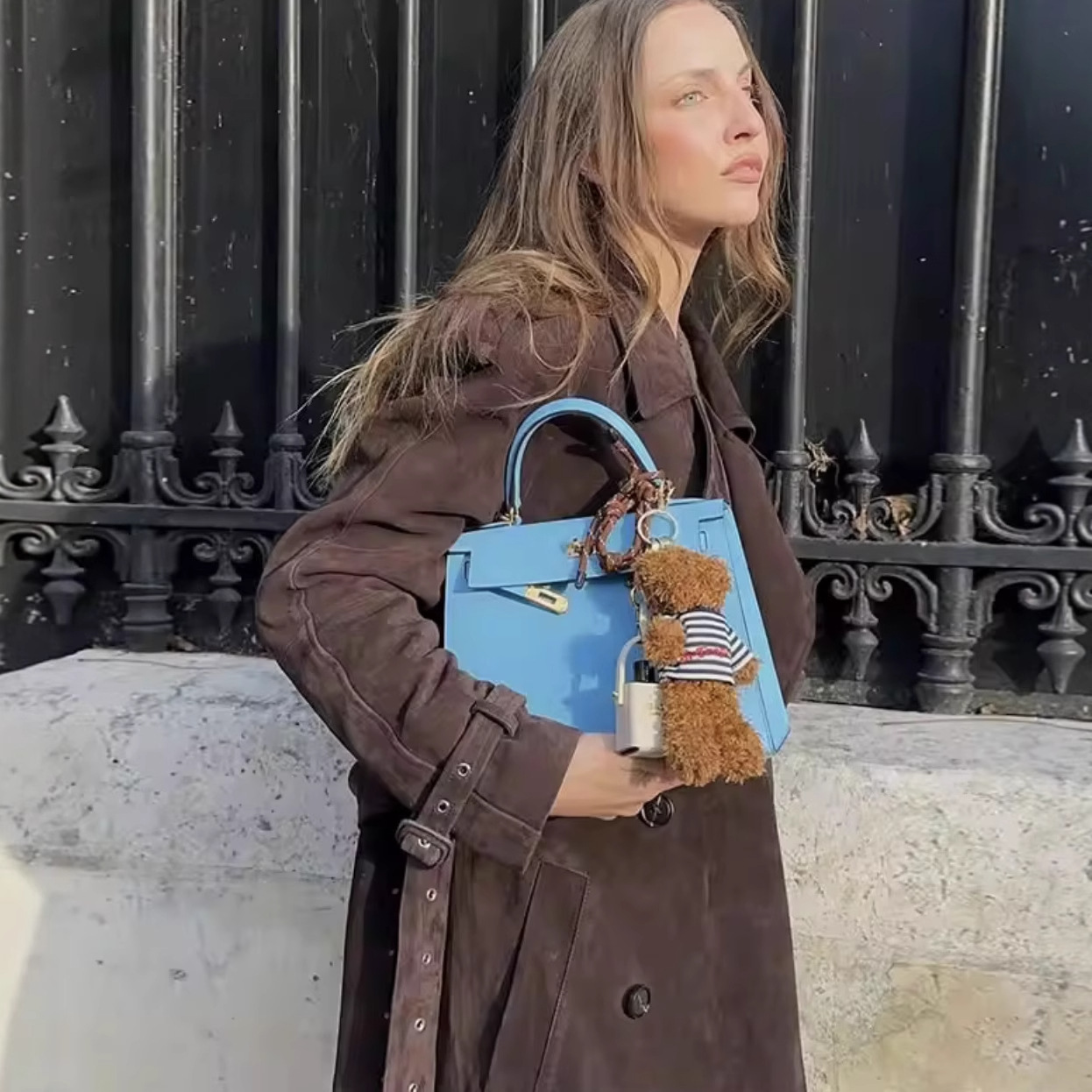 Womens Fashion Casual Mid Length Trench Coat Chic And Relaxed Fit Wool Outerwear - الصورة 3