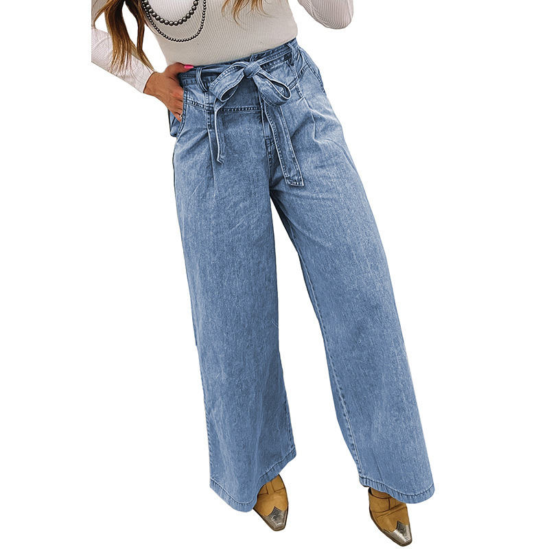 Multi-functional Denim Jeans With Bow Details, Designed Specifically For Women - الصورة 6