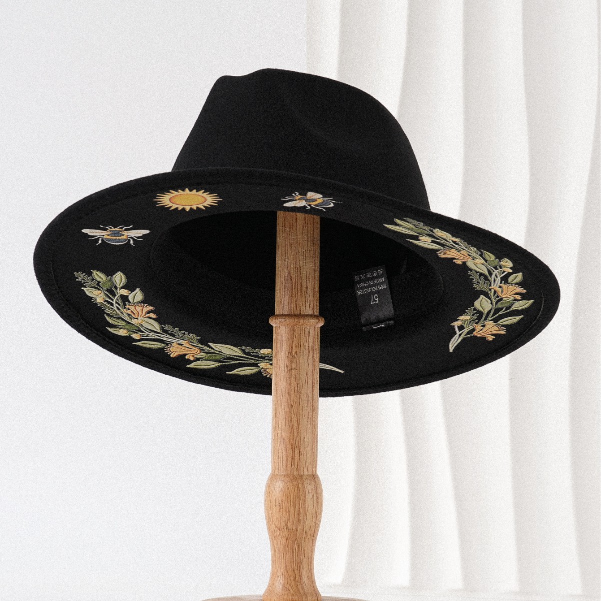 Cross-border 3D-printed Bee And Flower Western Cowboy Hat - Image 4