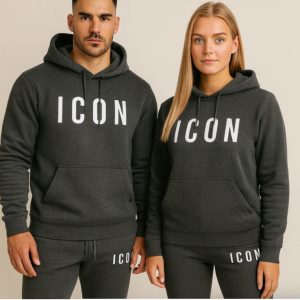 Stylish Letter-Printed Casual Fleece-Lined Sportswear Set