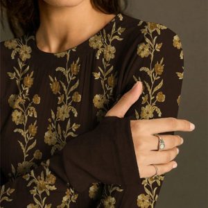 New Womens Retro Floral-print Knit Slim-fit