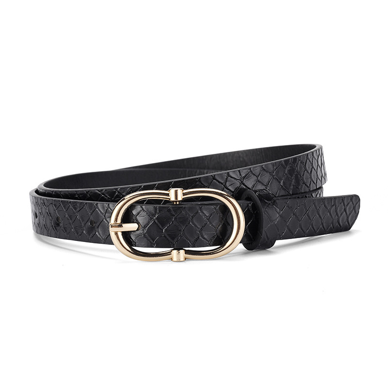 Simple And Versatile Snake Print Leather Belt For Women - الصورة 6