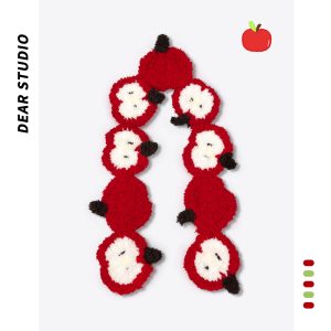 Hand-knitted Coral Fleece Snowman Scarf For Women