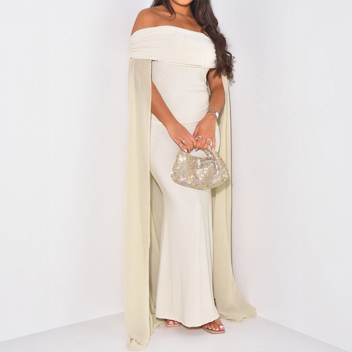 Womens Solid-Color Casual Bodycon Maxi Dress - Image 2