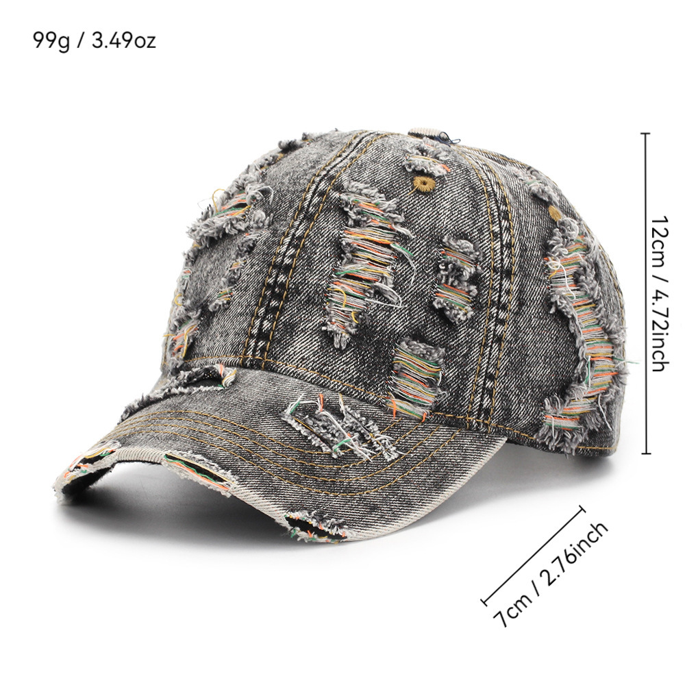 Ripped-line Letter Sun Hat Casual And Versatile - Image 2