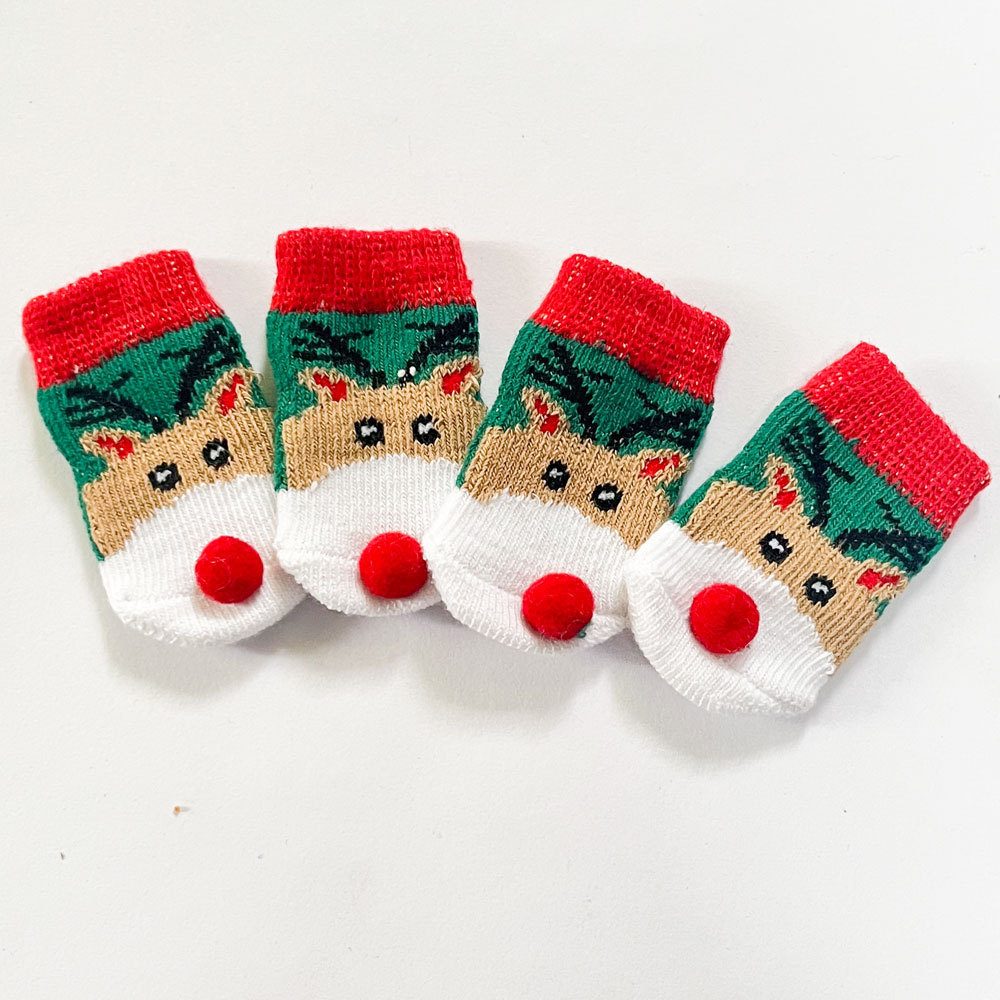 Christmas Pet Dog Socks Santa Claus Elk - Image 3