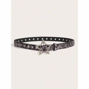 Creative Women's Star Rivet Metal Eyelet PU Belt